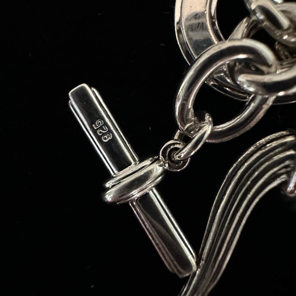 NWP Lagos Sterling Silver Fluted Open Heart On Charm Bracelet MSRP$450 Pristine - Picture 6 of 11
